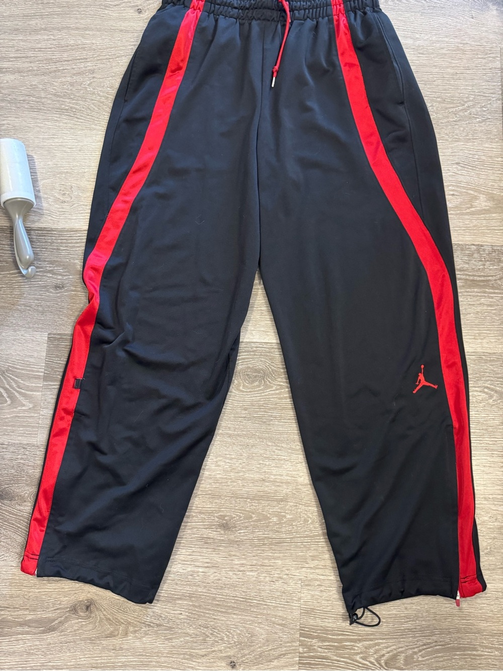 Y2K Jordan Men’s Black Joggers with Red Side Stripes